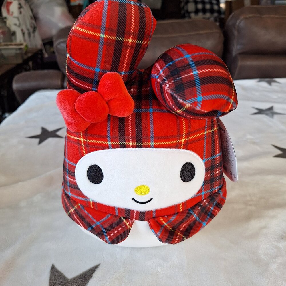 Squishmallow Kellytoy Plush‎ Hello Kitty Sanrio 8" My Melody Plaid New with Tag